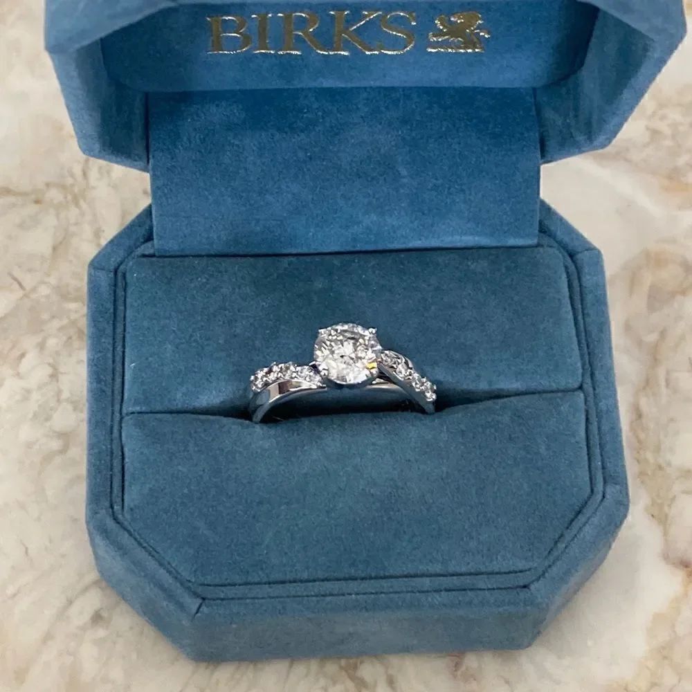 1.50 Carat Natural Diamond 14K White Gold Engagement Ring+Matching Band $14,235